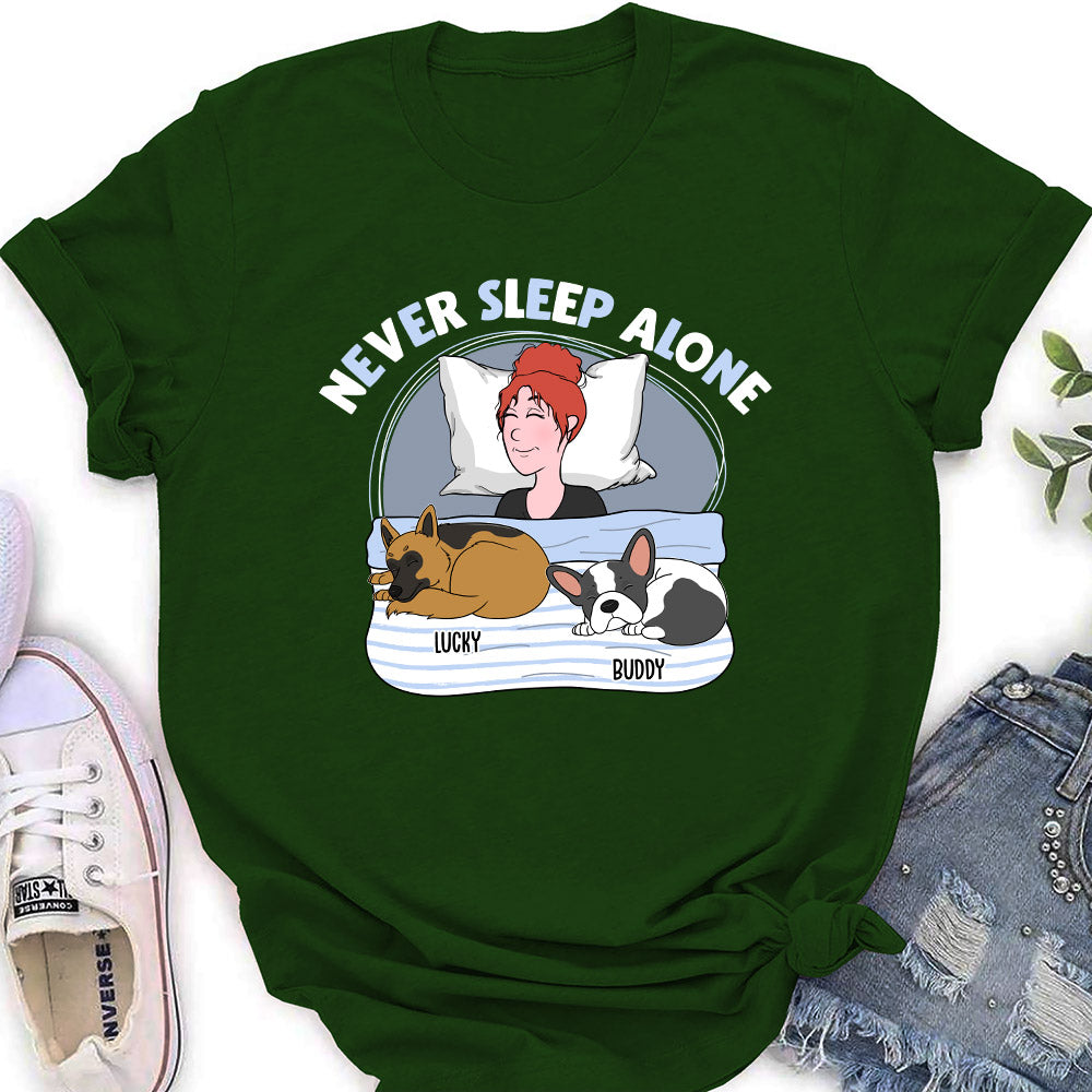 Never Sleep Alone - Personalized Custom Women's T-shirt