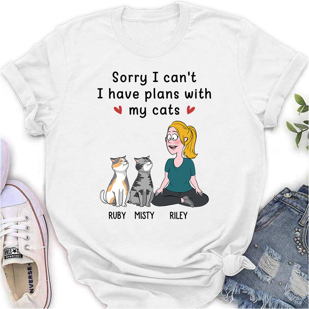 Plans With Cats - Personalized Custom Women's T-shirt