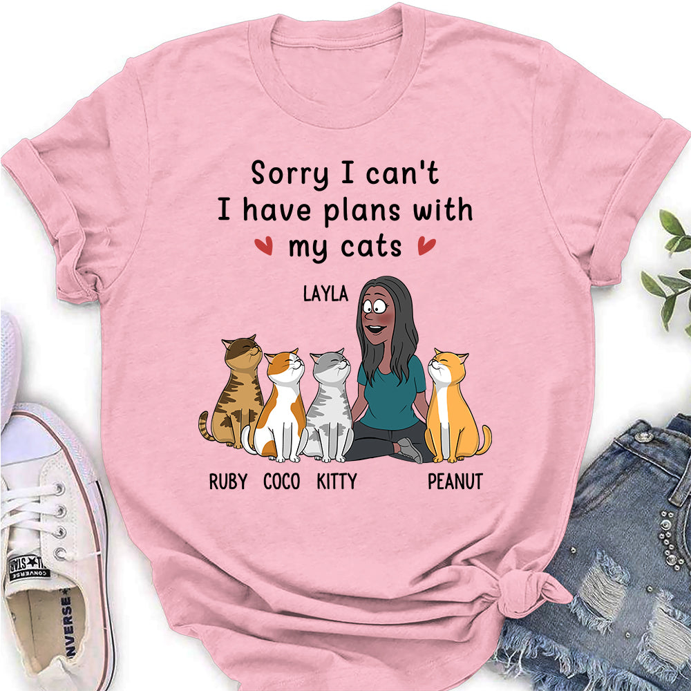 Plans With Cats - Personalized Custom Women's T-shirt