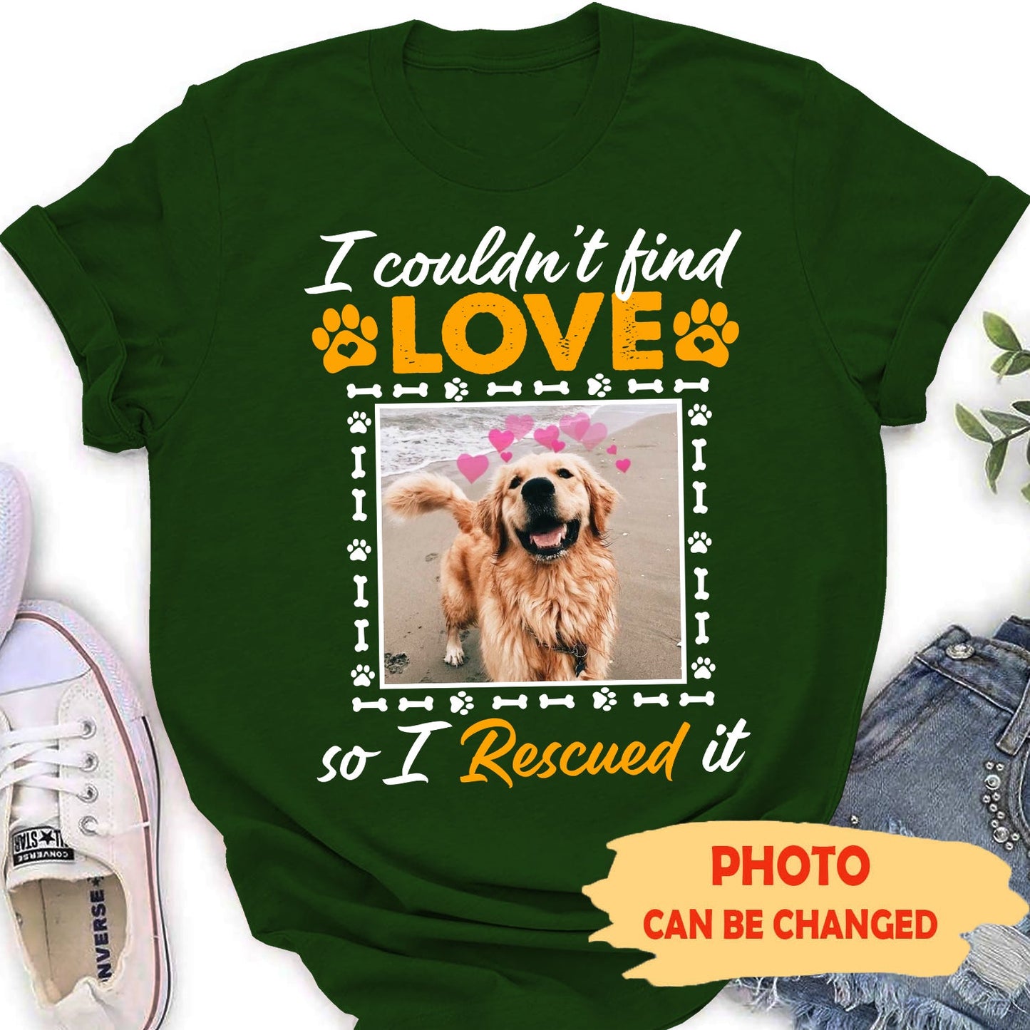 Rescue Love - Personalized Custom Photo Women's T-shirt
