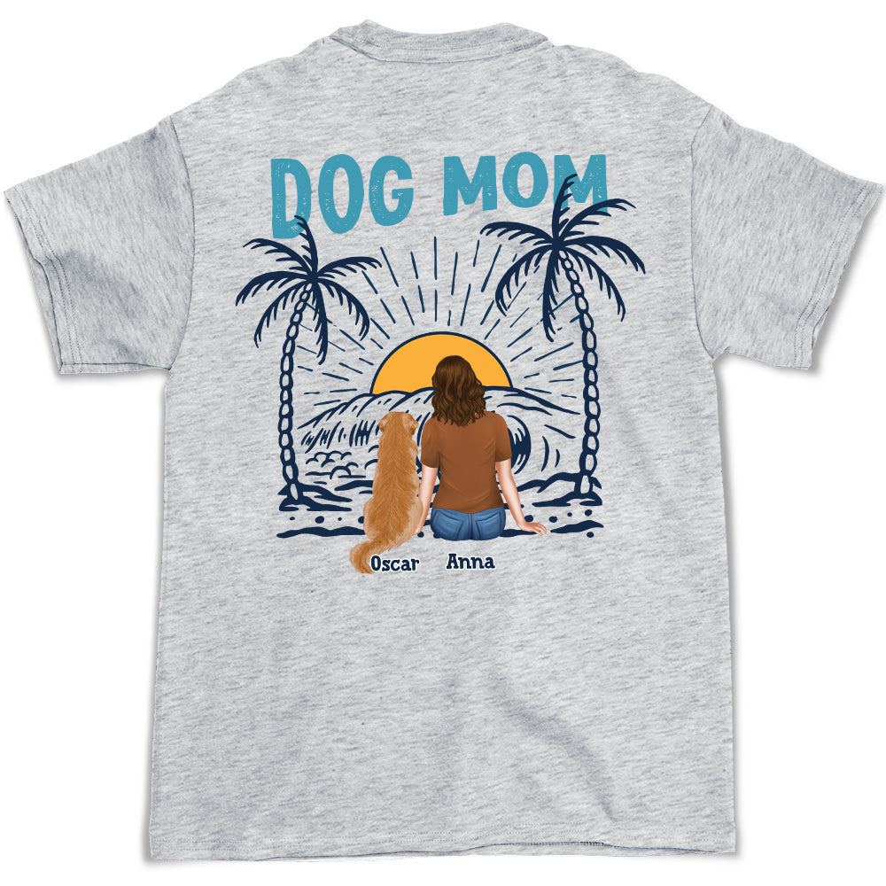 Dog Mom Beach Vibes - Personalized Custom Unisex T-shirt