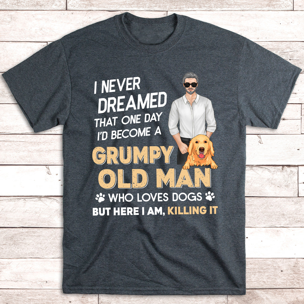 Old Man And Dog - Personalized Custom Unisex T-shirt