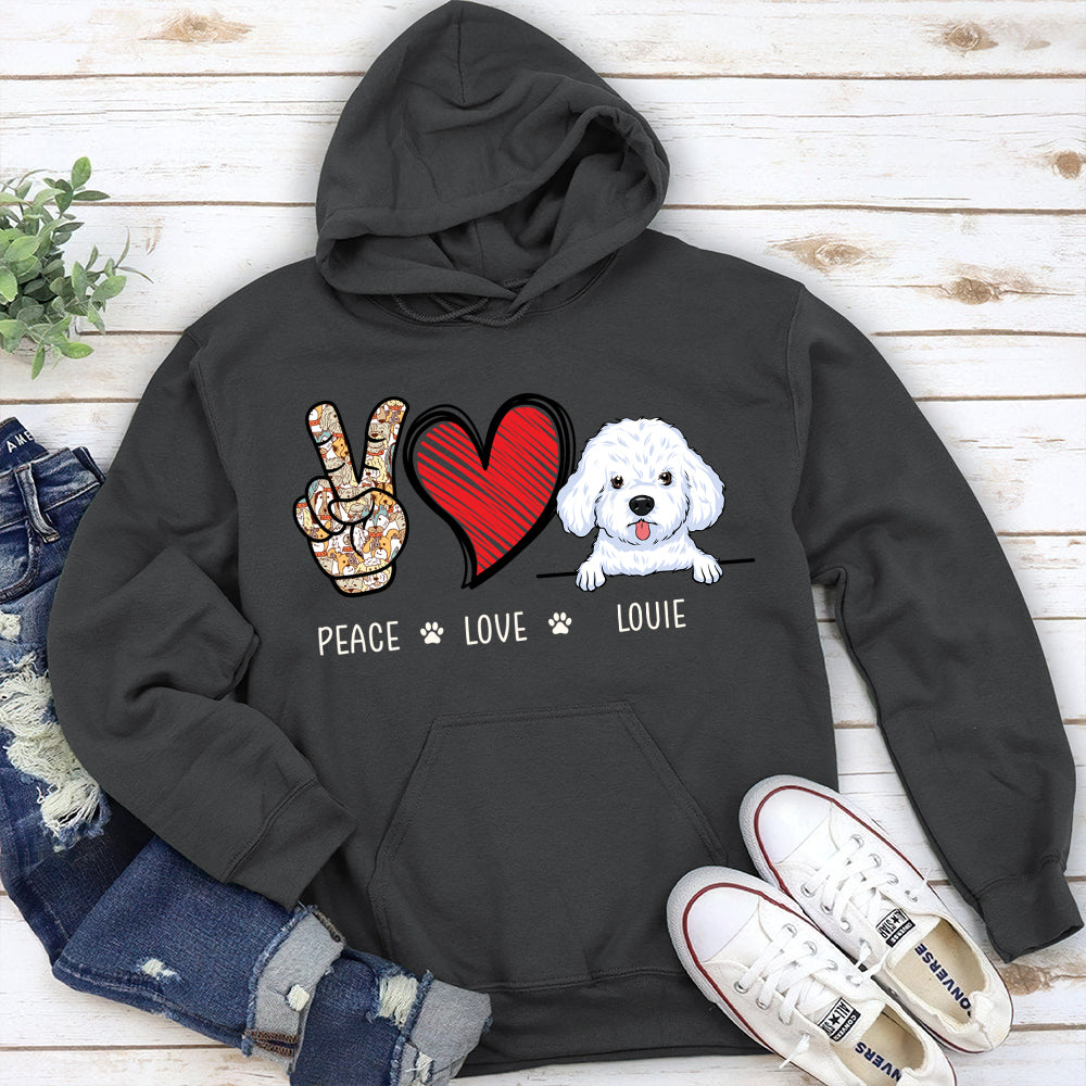 Peace Love Dog - Personalized Custom Hoodie