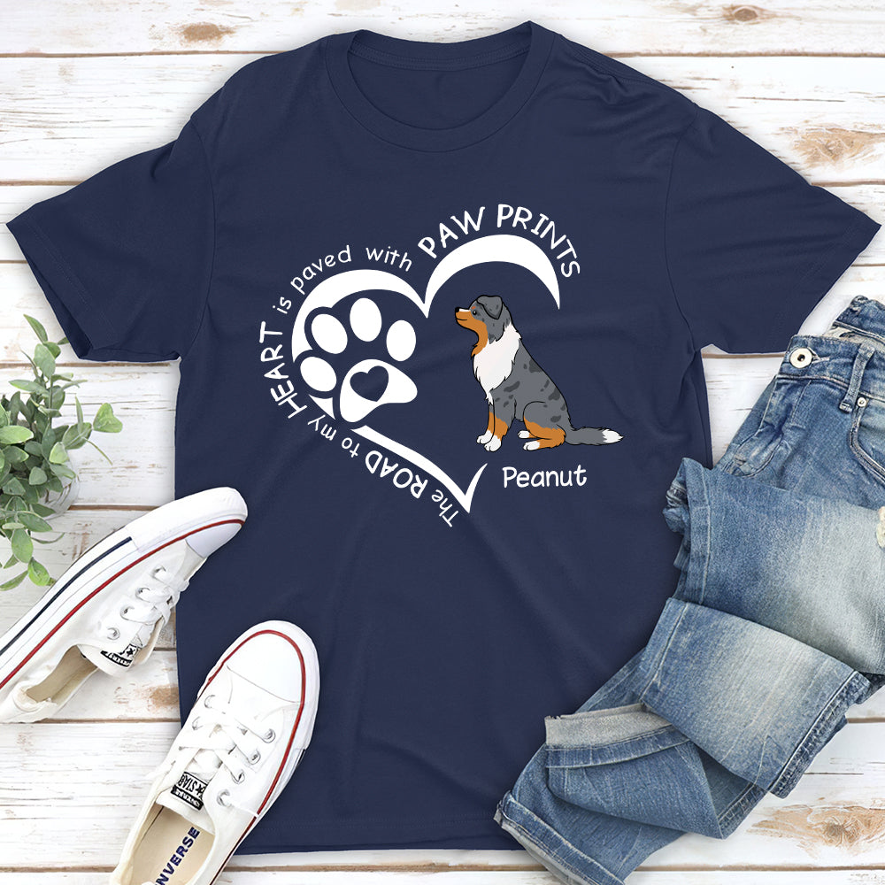 Heart With Paw Prints - Personalized Custom Unisex T-shirt