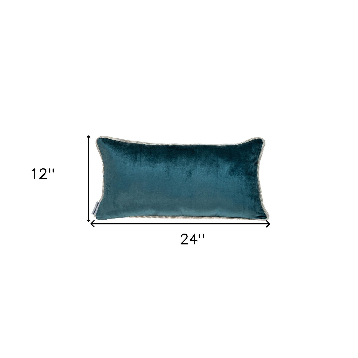 Reversible Gray and Teal Lumbar Velvet Throw Pillow
