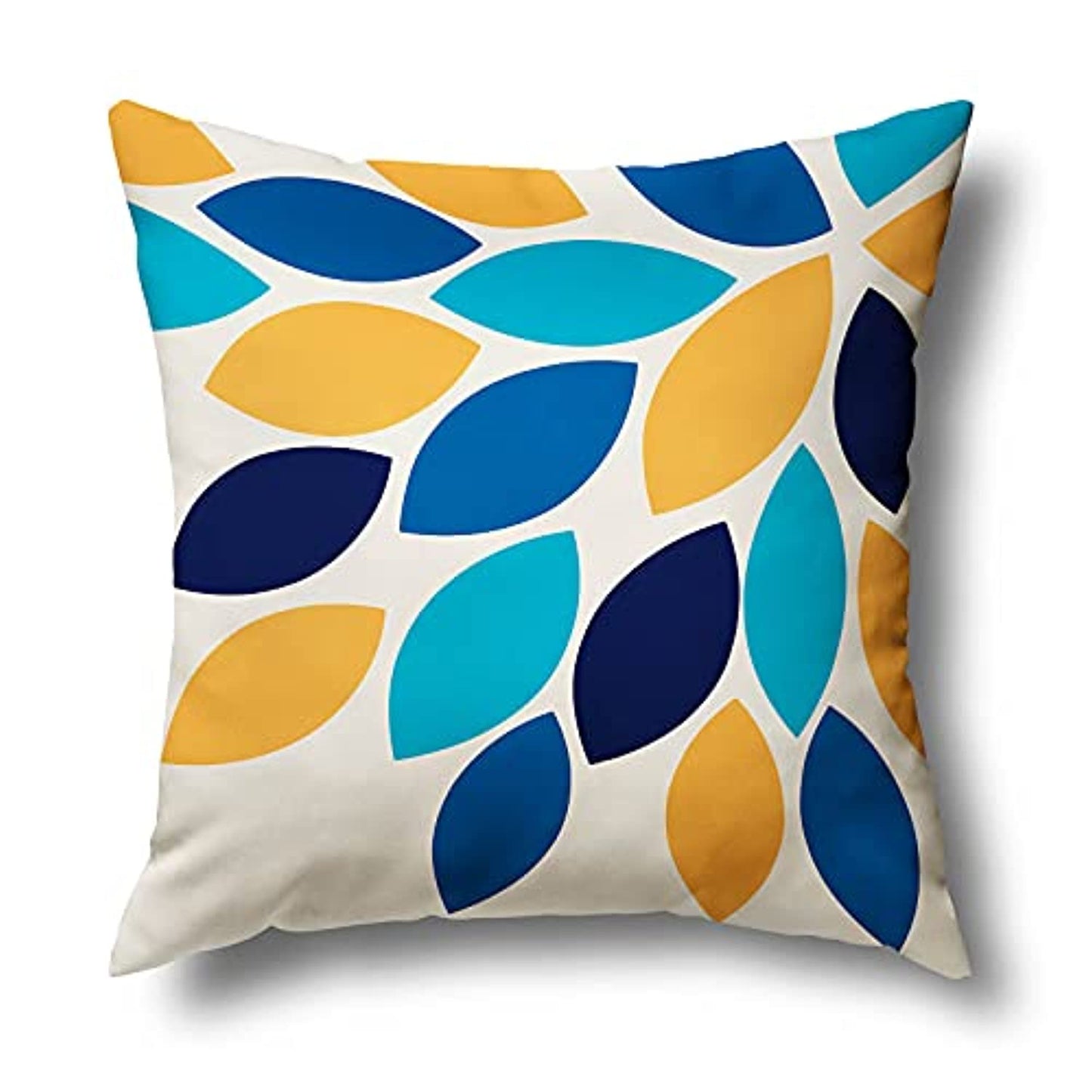 Decorative Pillow Covers 18x18 Flower Blue Yellow Bird Pattern