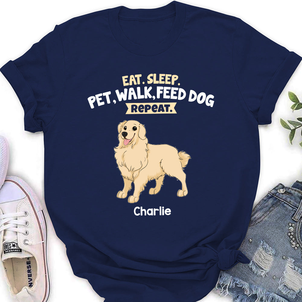 Feed Dog And Repeat - Personalized Custom Women's T-shirt
