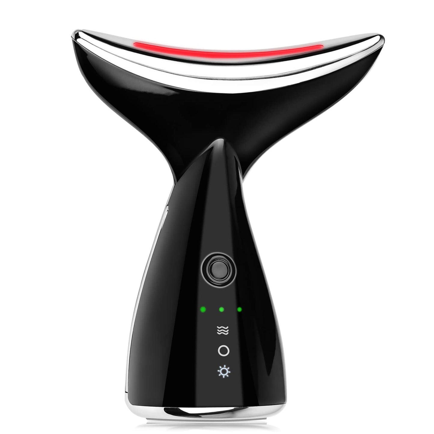 Face Neck Beauty Device Neck Lifting Massager 45℃ Skin Tighten Reduce Double Chin Wrinkles 3 Mode Skin Care Tools (Black)