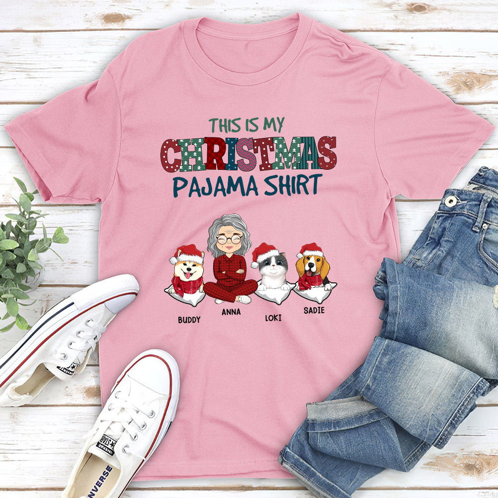 Pets Christmas Pajama - Personalized Custom Unisex T-shirt