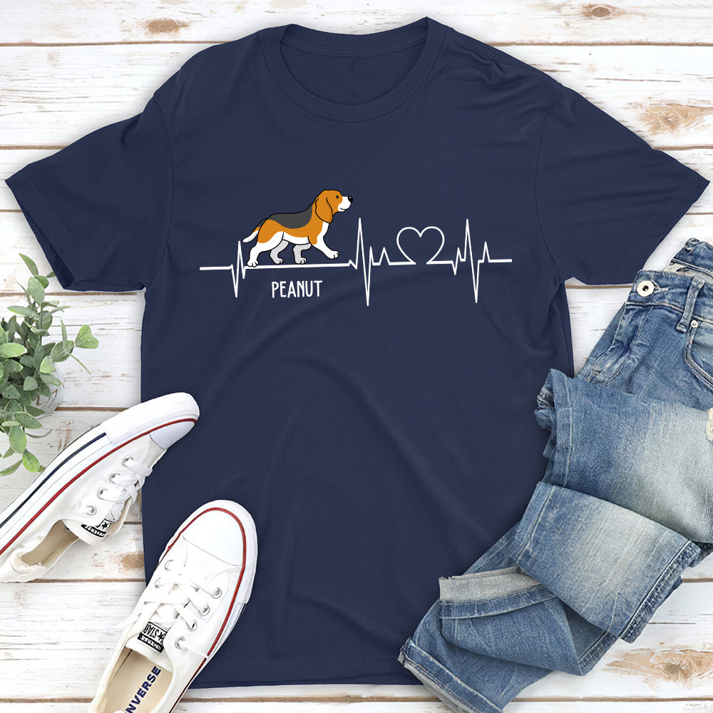 Dog Heartbeat - Personalized Custom Unisex T-shirt