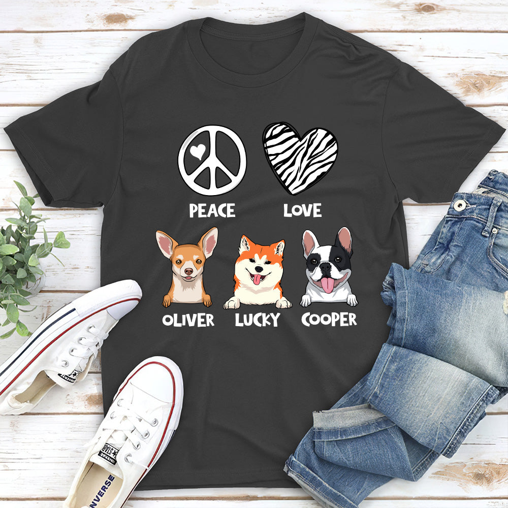 Peace And Love - Personalized Custom Unisex T-shirt