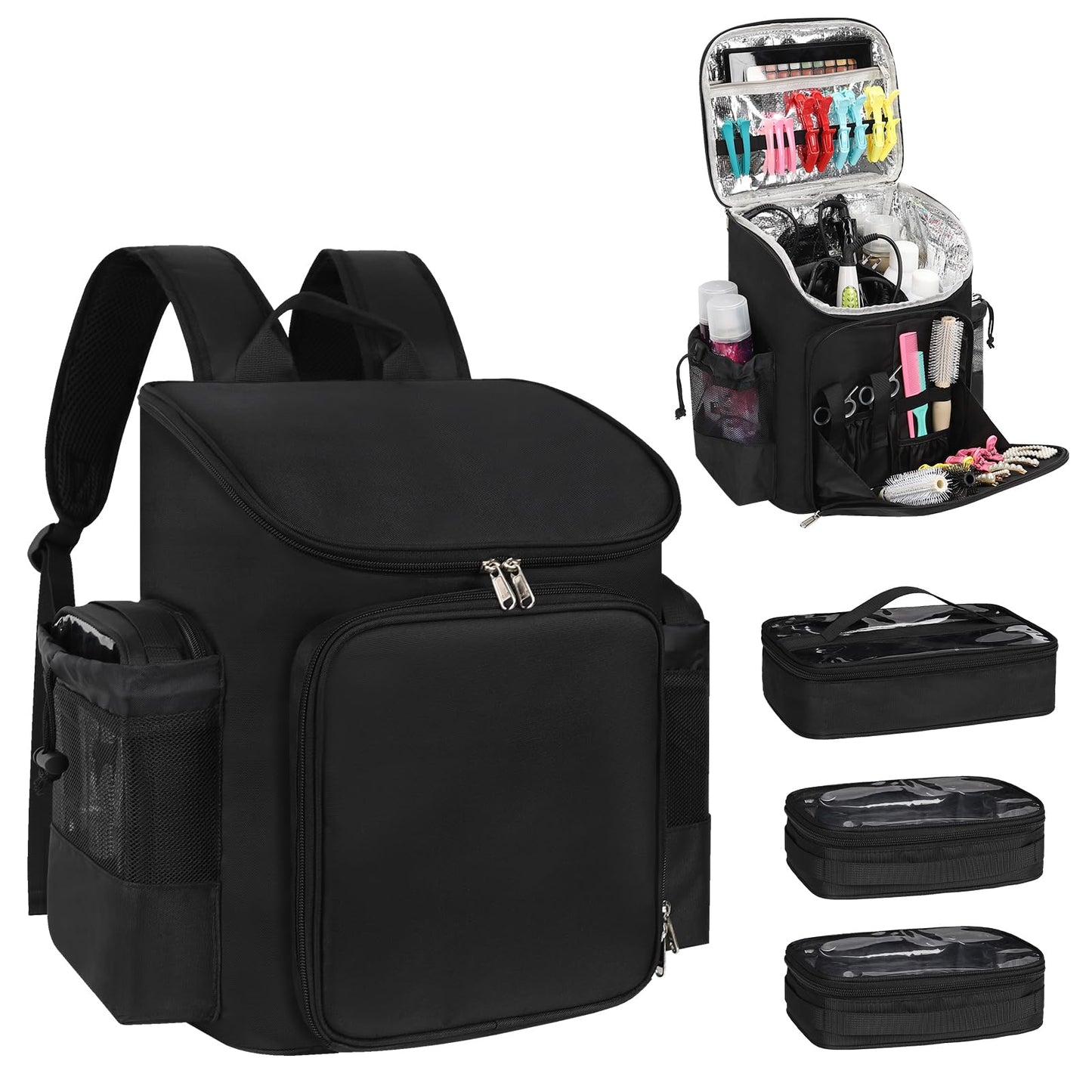 Hairstylist Traveling Bag, Large Capacity Barber Travel Backpack, Hairdresser Bag with Adjustable Dividers, Hair Tools Travel Case, Professional Cosmetology Bags for Supplies, Hair Stylist Must Haves