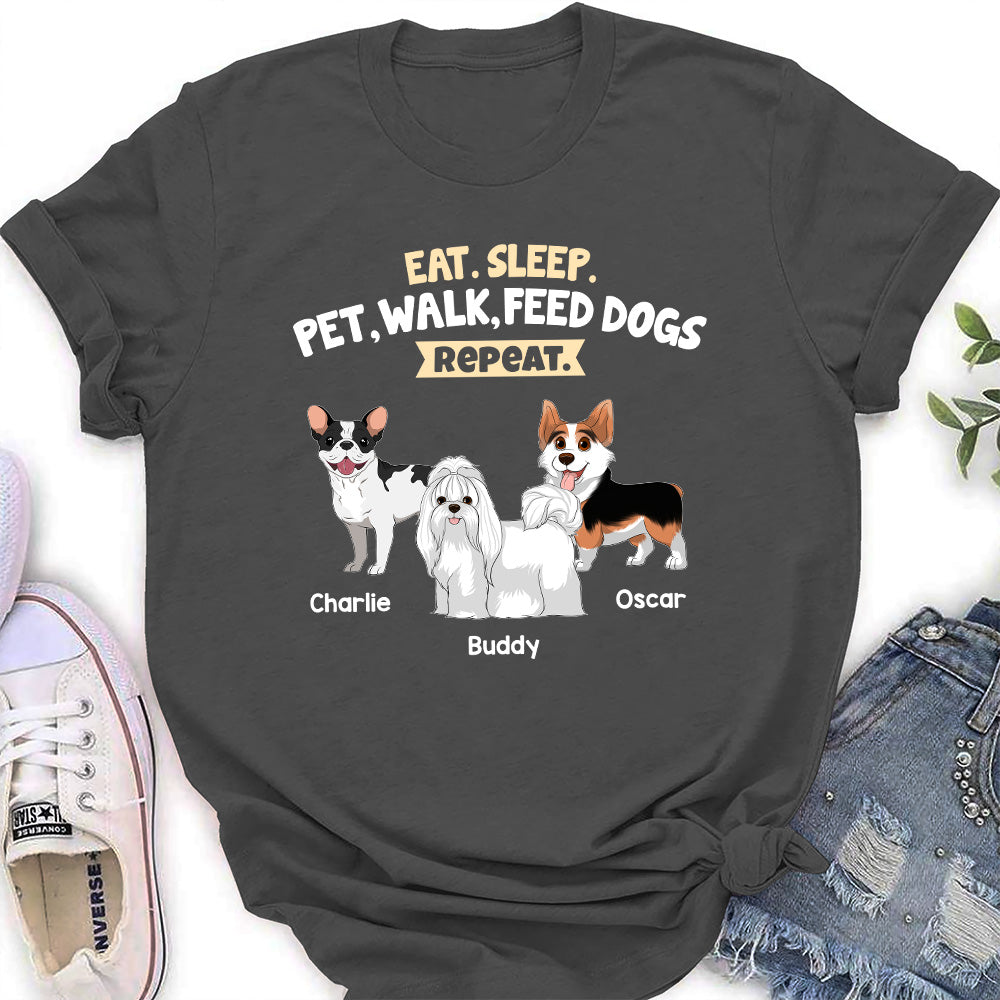 Feed Dog And Repeat - Personalized Custom Women's T-shirt