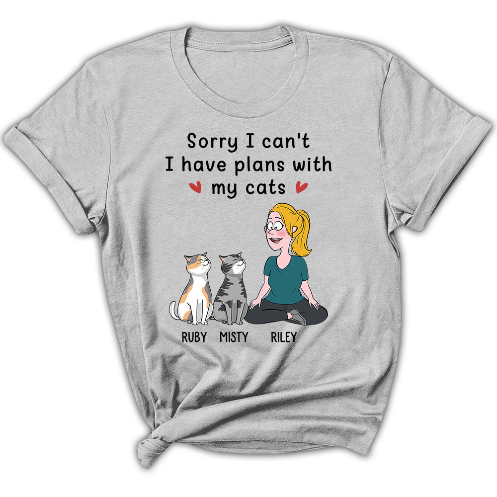 Plans With Cats - Personalized Custom Women's T-shirt