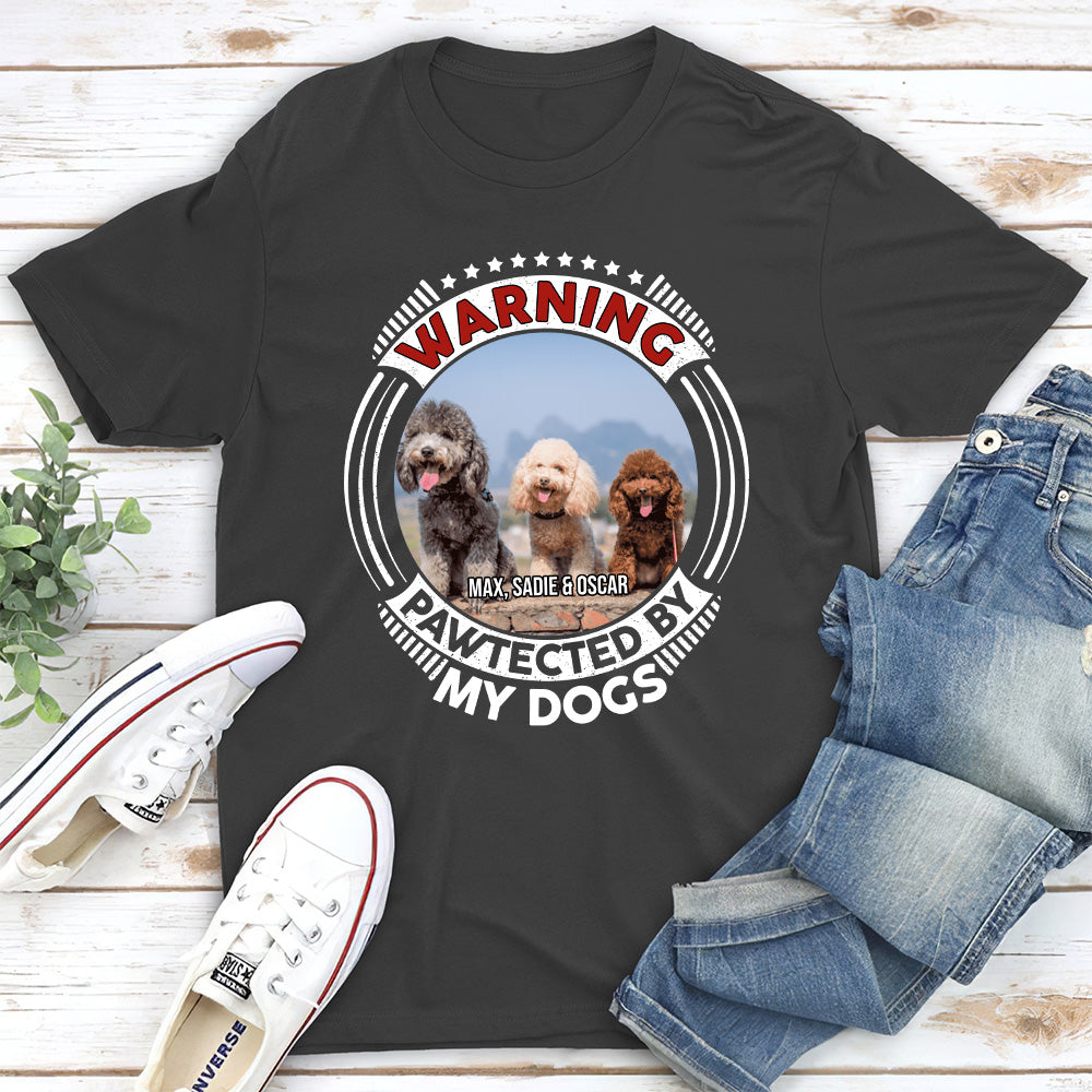 Pawtected By My Dog Photo - Personalized Custom Unisex T-shirt