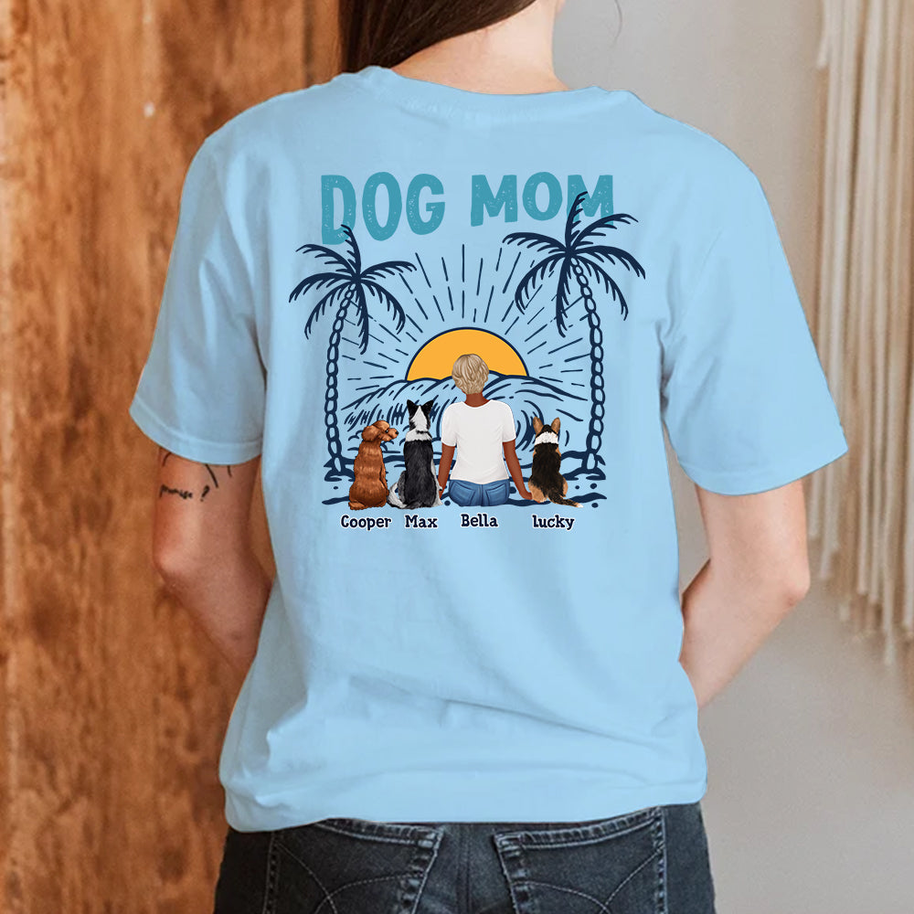 Dog Mom Beach Vibes - Personalized Custom Unisex T-shirt