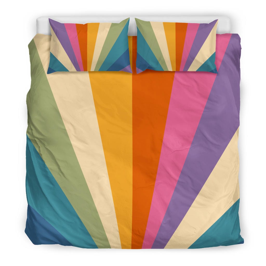 Retro Sun Rays Non Outlined Quilt, Doona & Duvet Covers