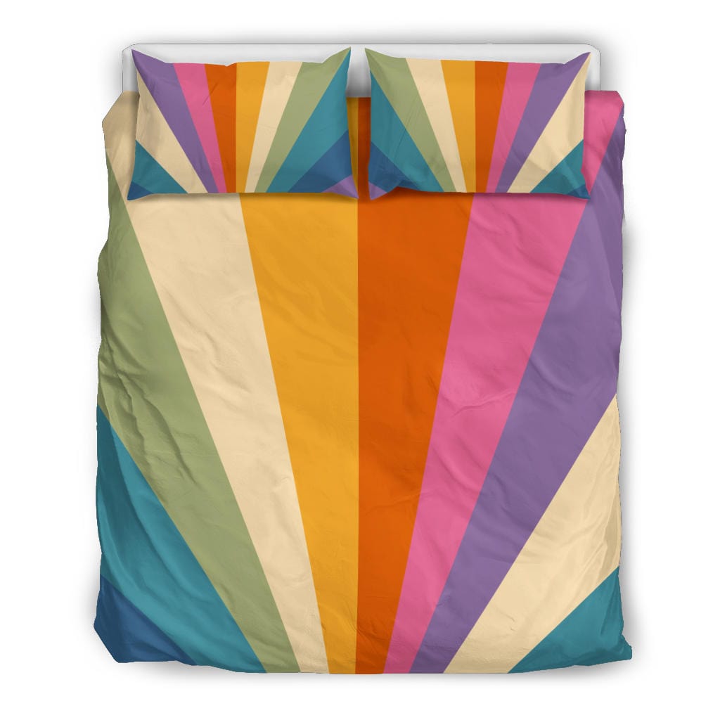 Retro Sun Rays Non Outlined Quilt, Doona & Duvet Covers