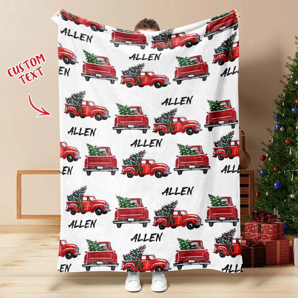 Custom Text Santa Gifts Car Christmas Blanket Unique Gift For Kids