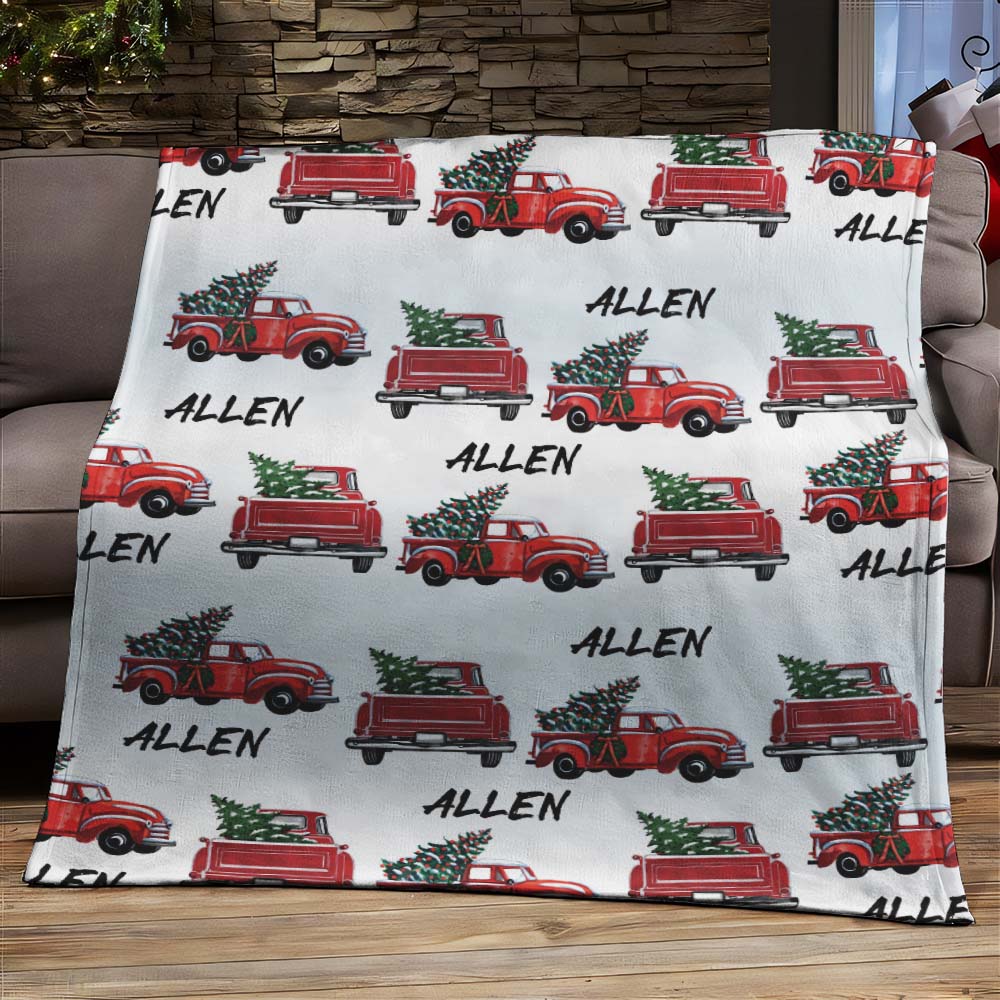 Custom Text Santa Gifts Car Christmas Blanket Unique Gift For Kids