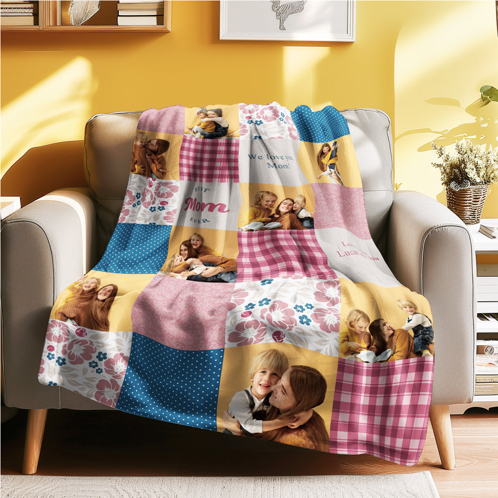 Patchwork Best Mom Memories Photo Blanket