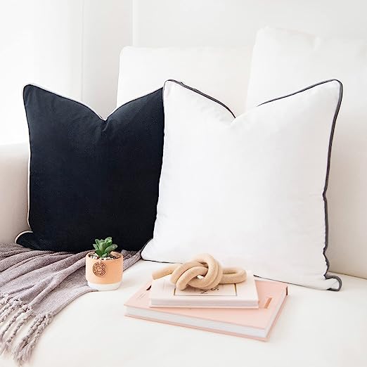 Decorative Throw Pillow Covers Cushion Cases, Set of 2 Soft Velvet Modern Double-Sided Designs