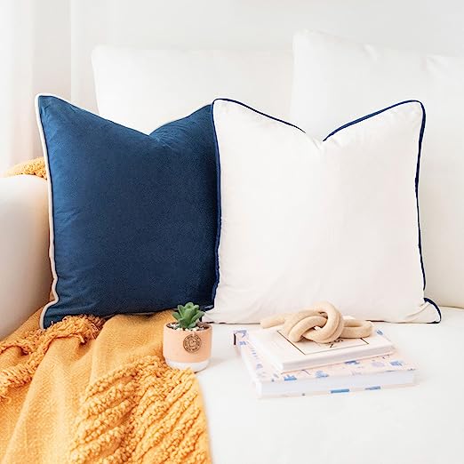Decorative Throw Pillow Covers Cushion Cases, Set of 2 Soft Velvet Modern Double-Sided Designs