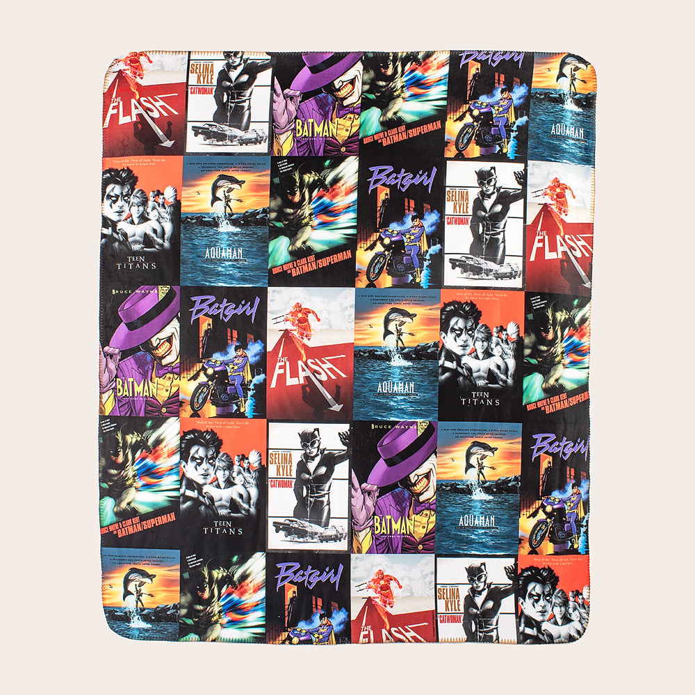DC Vintage Movie Poster Covers Sherpa Throw Blanket