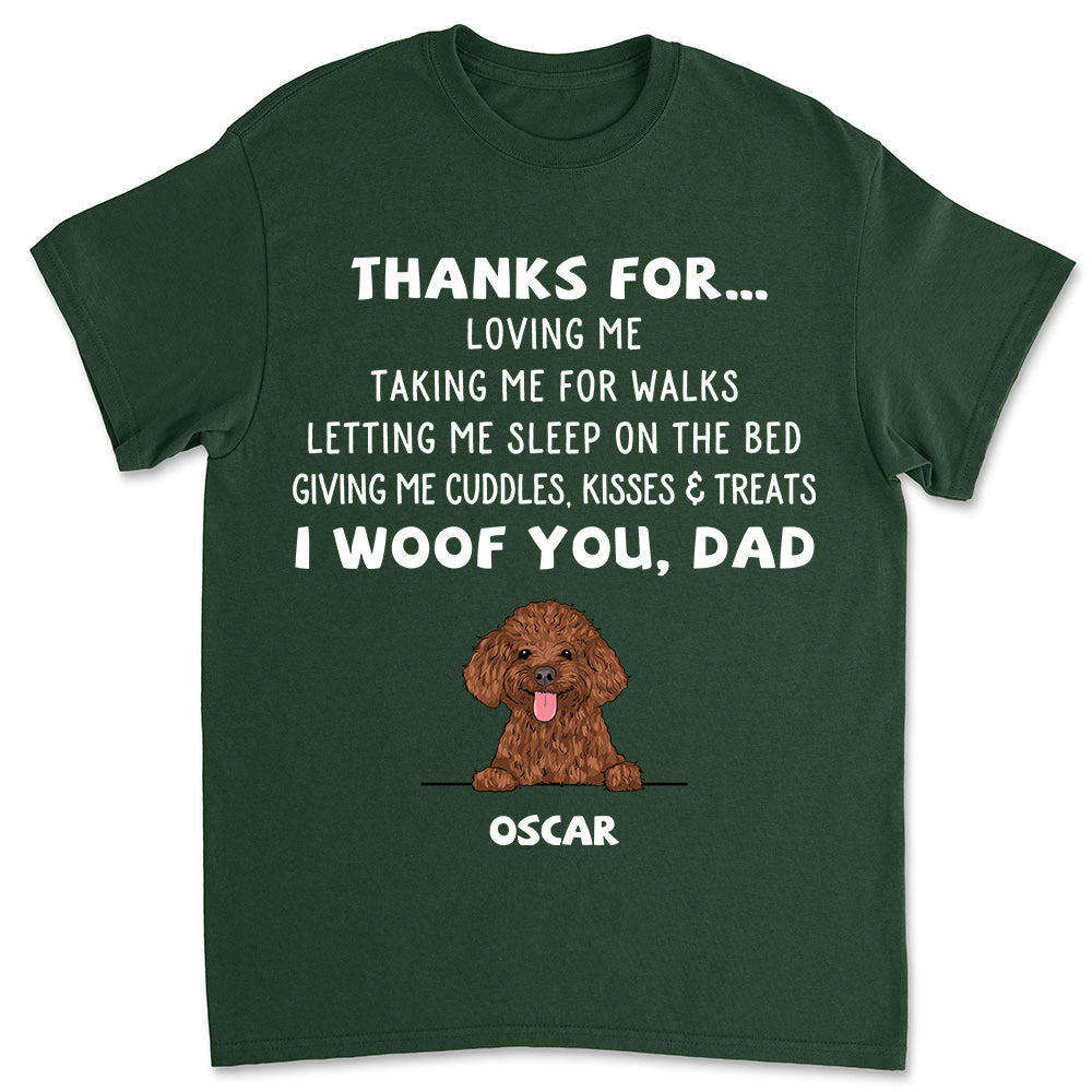 Dog Thanks For... - Personalized Custom Unisex T-shirt