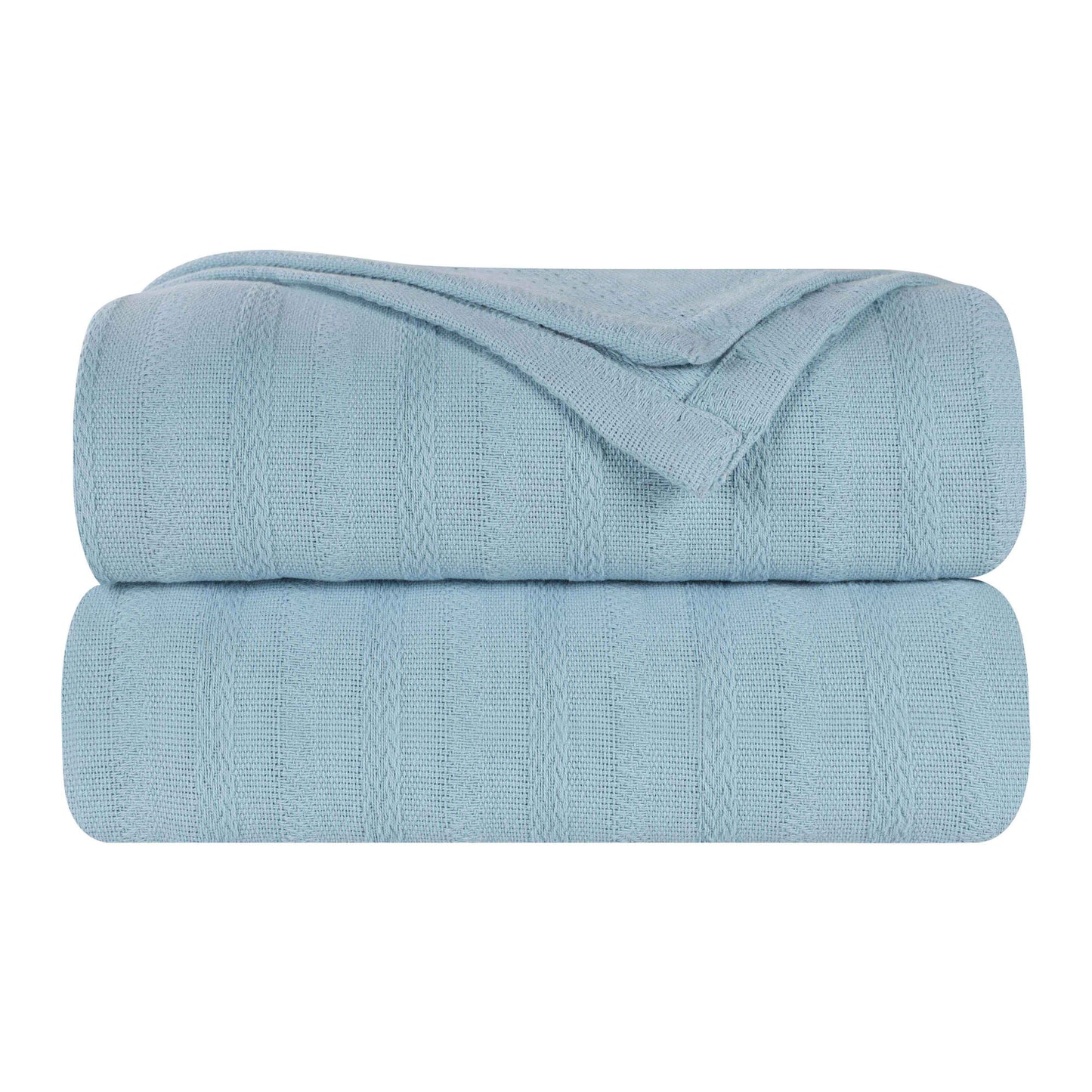 Clara Cotton Textured Striped Lightweight Woven Blanket