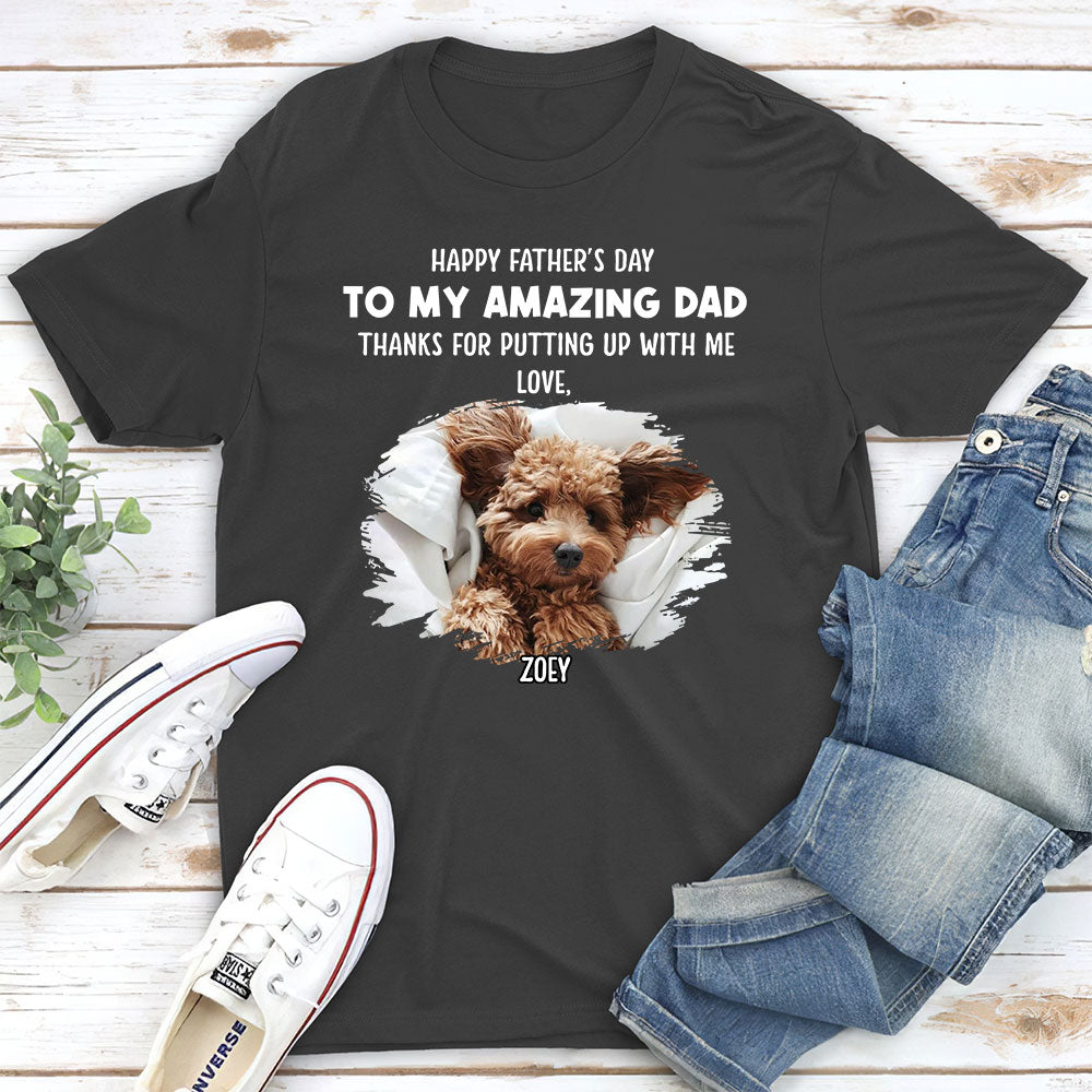 Dog Thanks For Dad 3 - Personalized Custom Unisex T-shirt