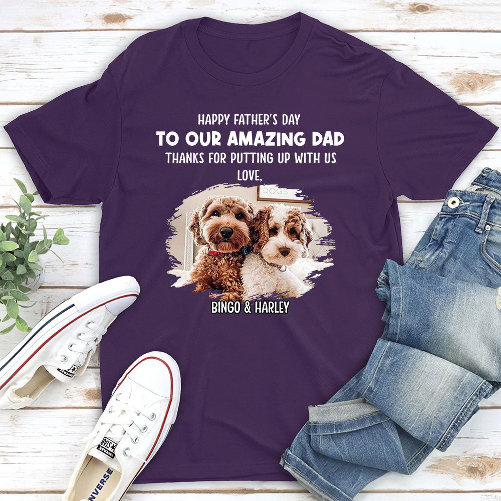 Dog Thanks For Dad 2 - Personalized Custom Unisex T-shirt