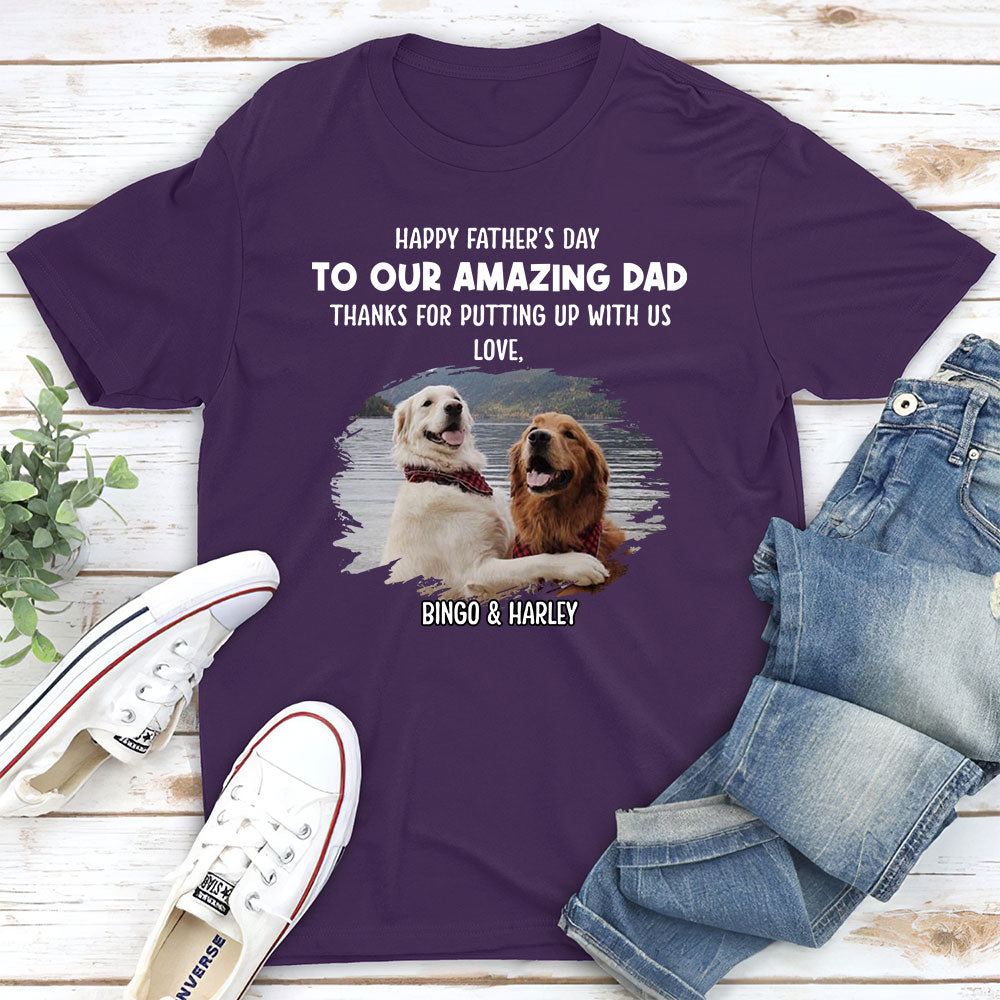 Dog Thanks For Dad 3 - Personalized Custom Unisex T-shirt