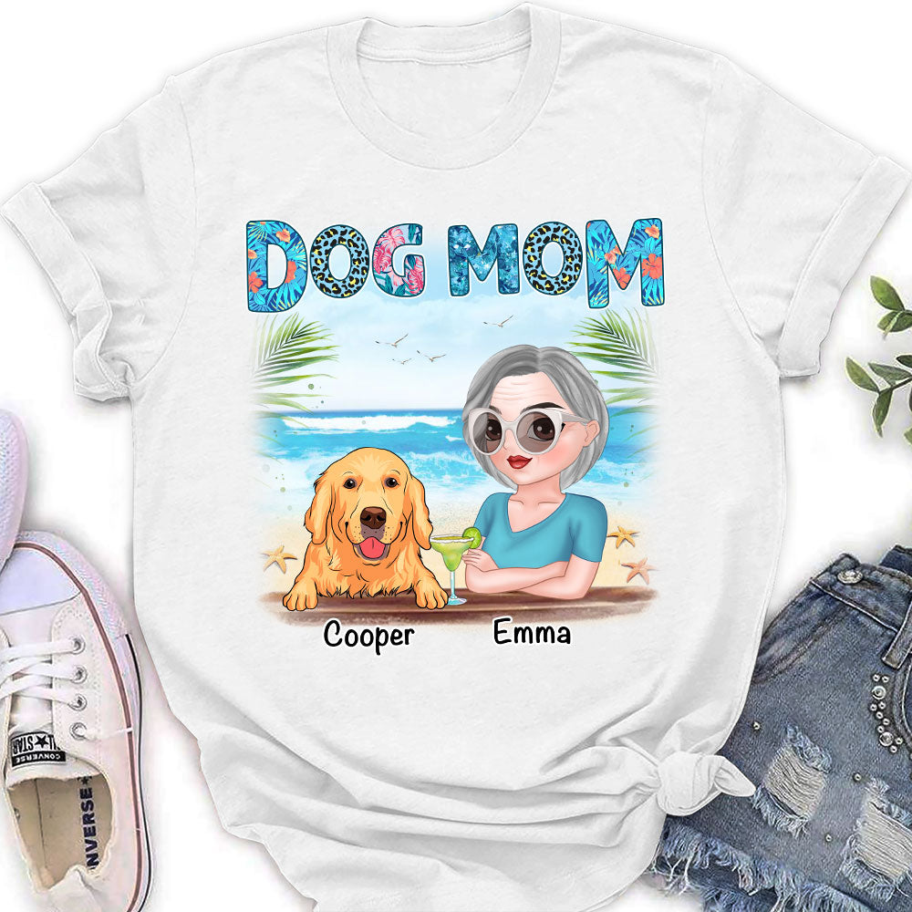 Dog Mom Summer - Personalized Custom Women's T-shirt