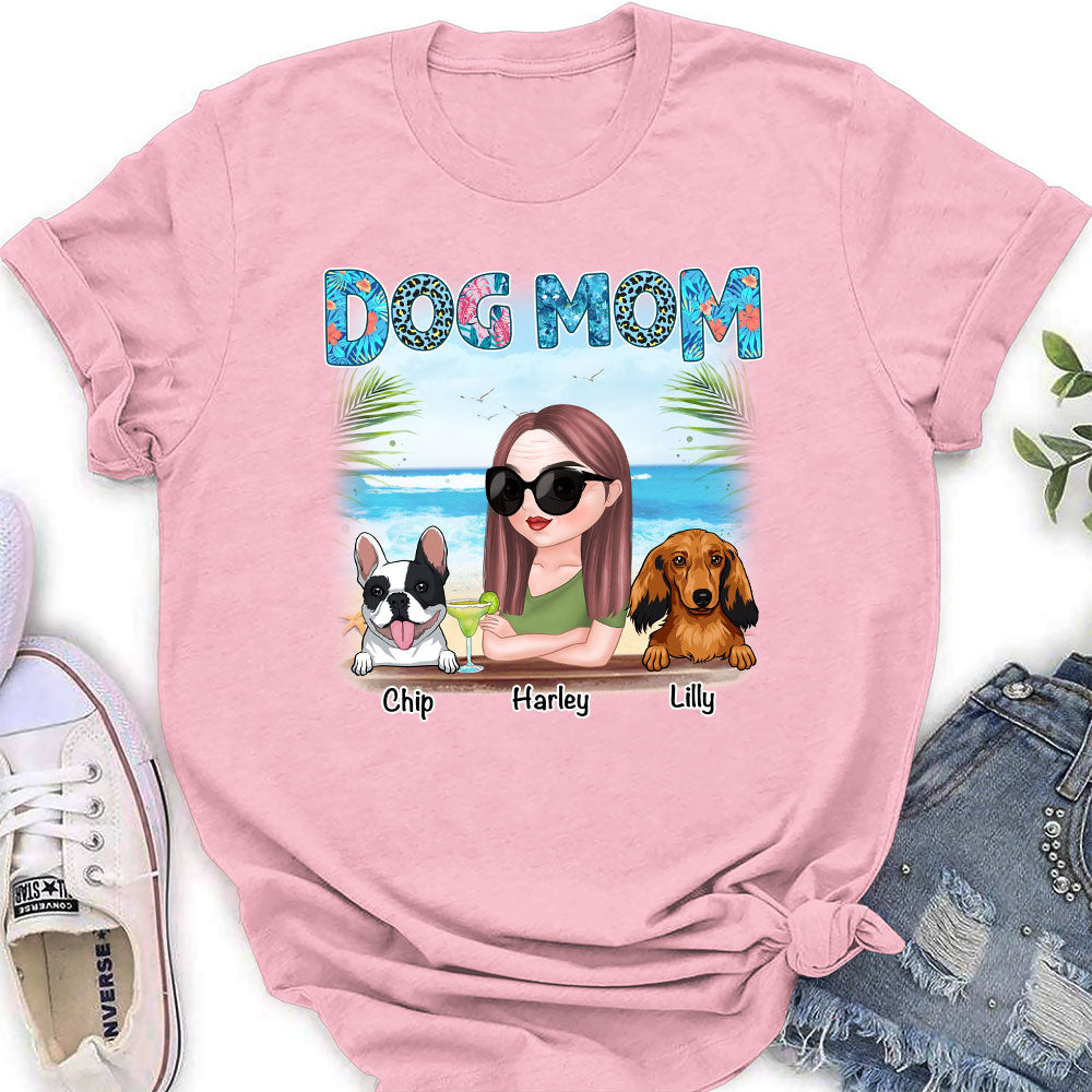 Dog Mom Summer - Personalized Custom Women's T-shirt