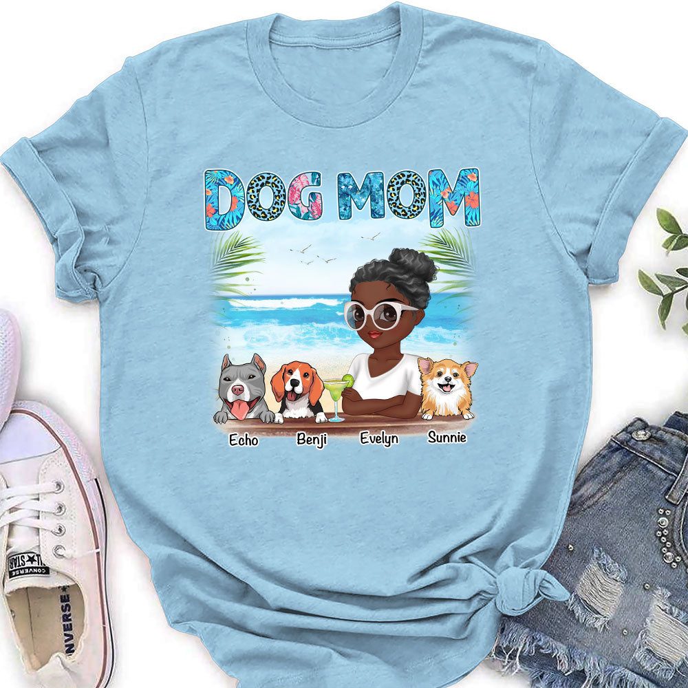 Dog Mom Summer - Personalized Custom Women's T-shirt