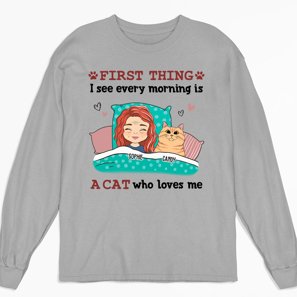 Every Morning Cat - Personalized Custom Long Sleeve T-shirt