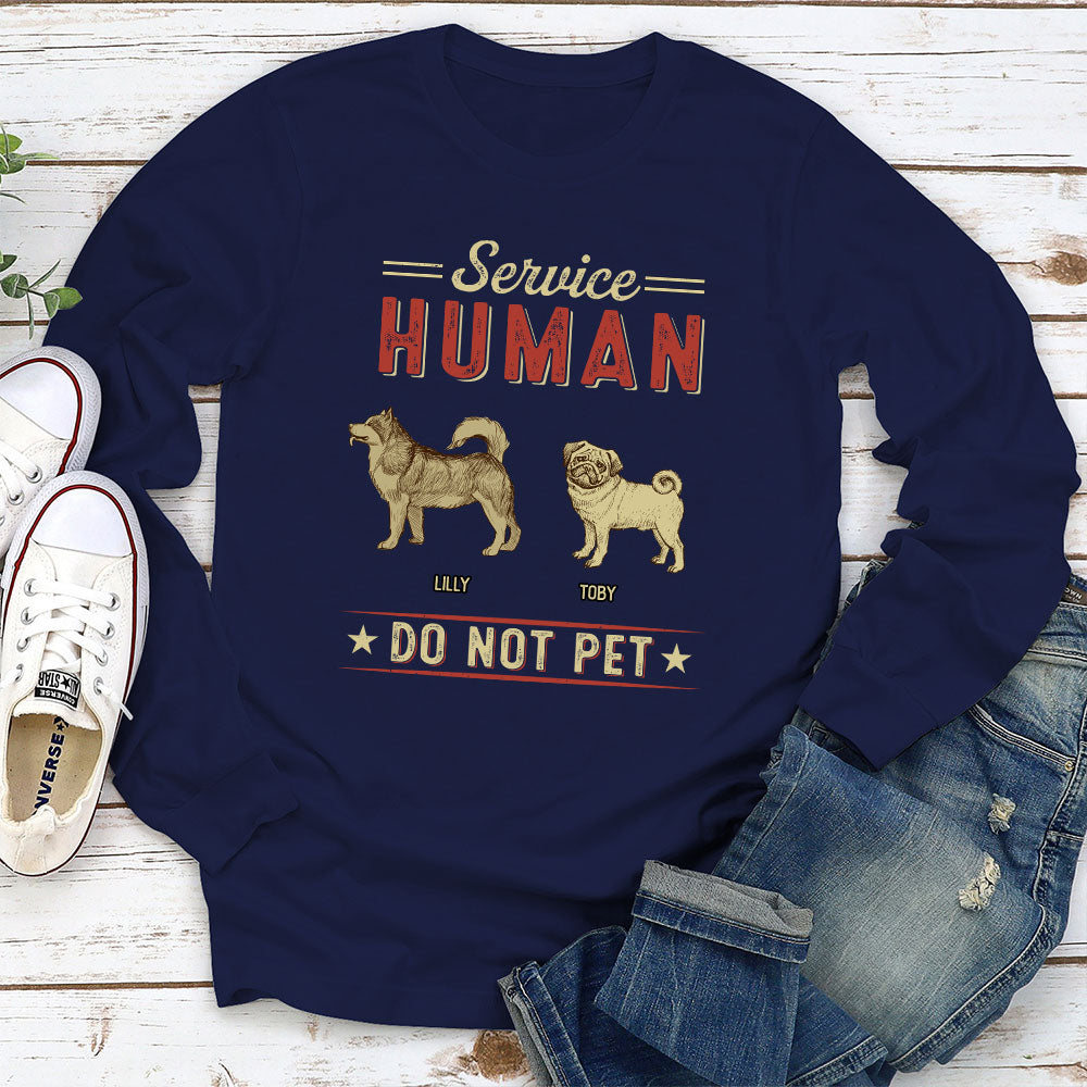 Dog Service Human Vintage - Personalized Custom Long Sleeve T-shirt