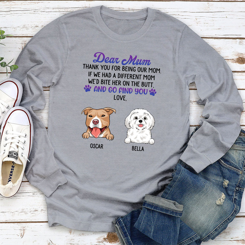 Dear Mom Thank You - Personalized Custom Long Sleeve T-shirt