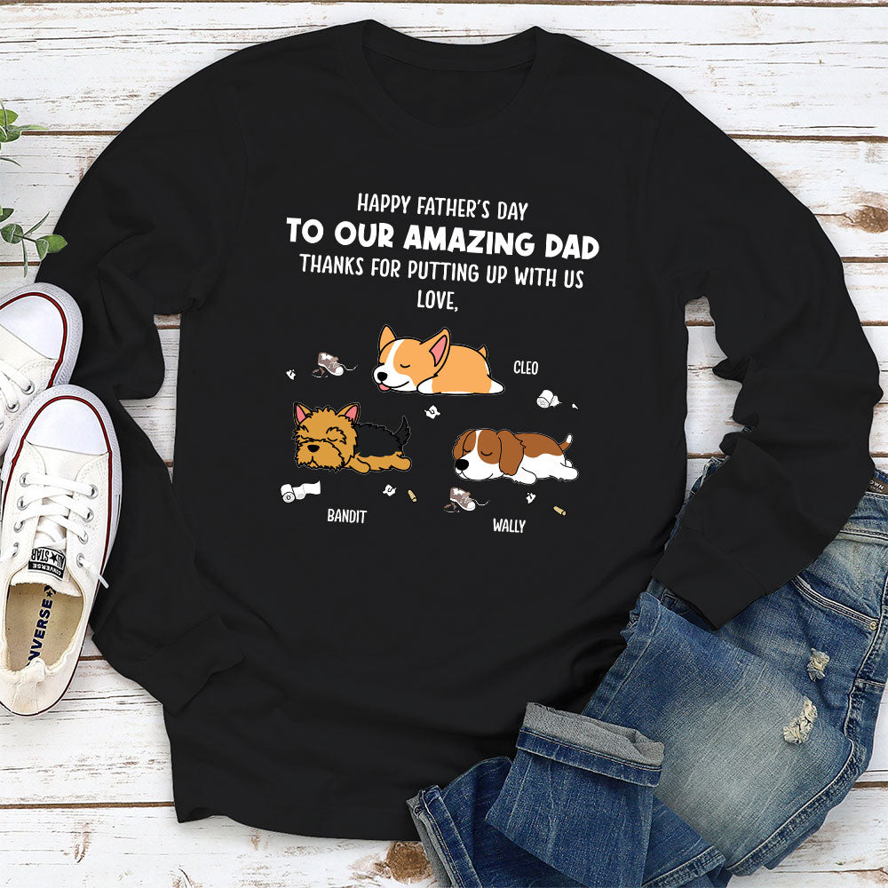 Dog Thanks For Dad 3 - Personalized Custom Long Sleeve T-shirt