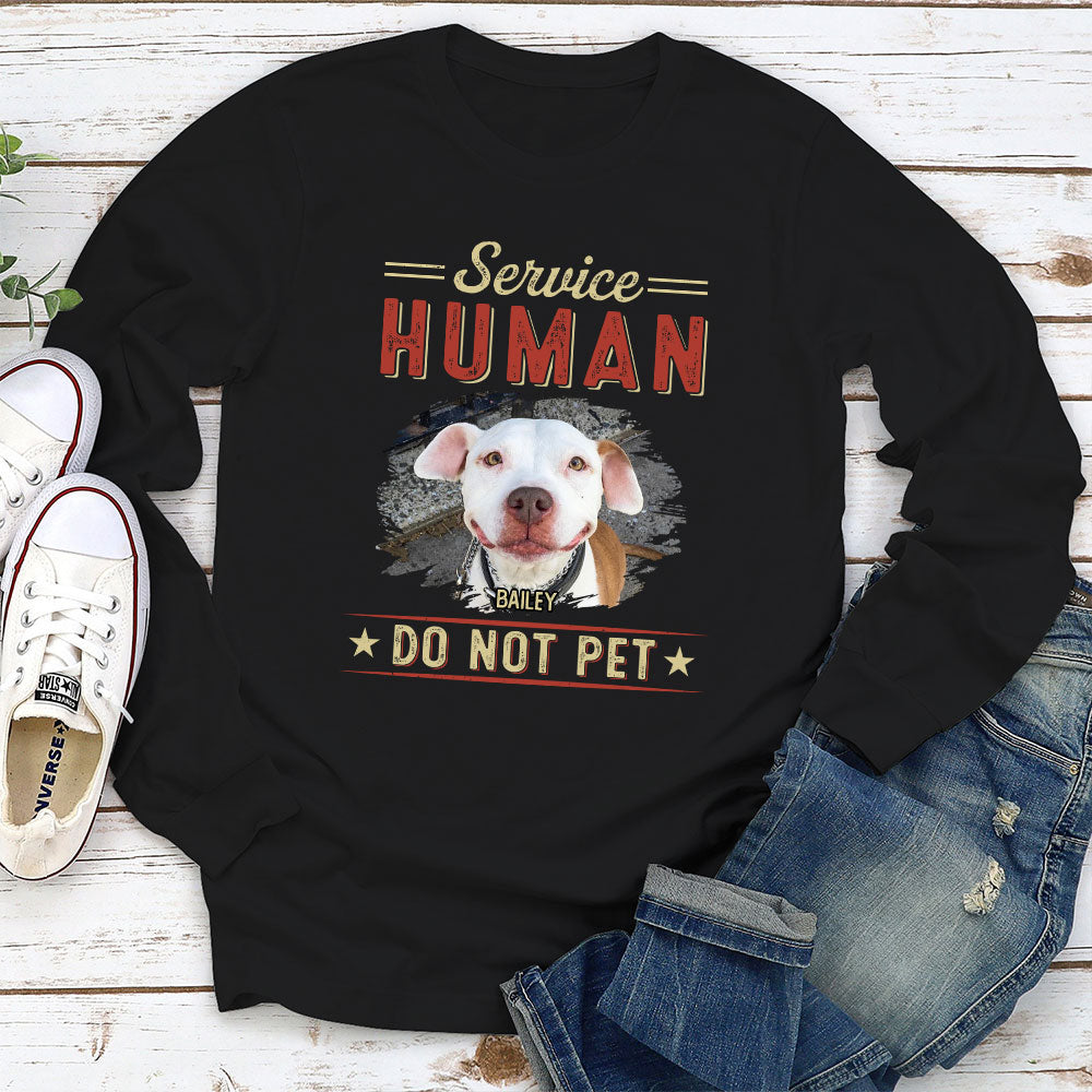 Dog Service Human Vintage - Personalized Custom Long Sleeve T-shirt