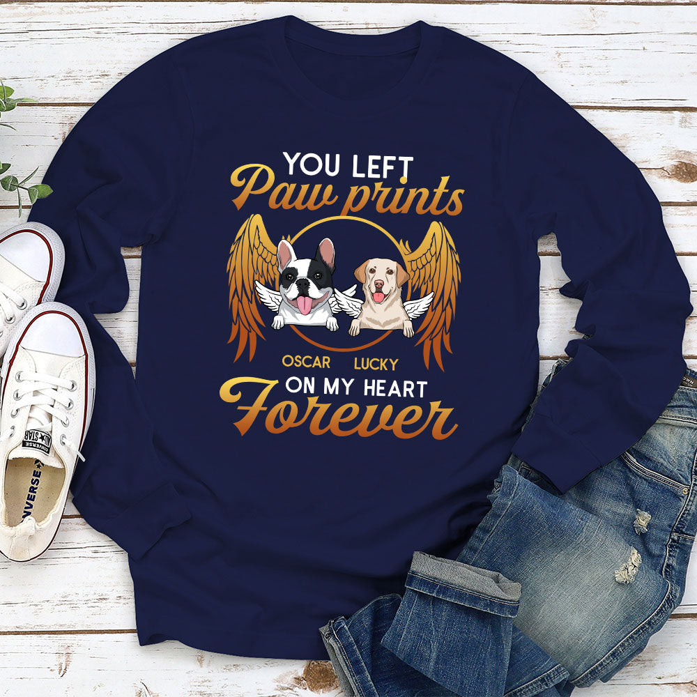 On My Heart Forever - Personalized Custom Long Sleeve T-shirt