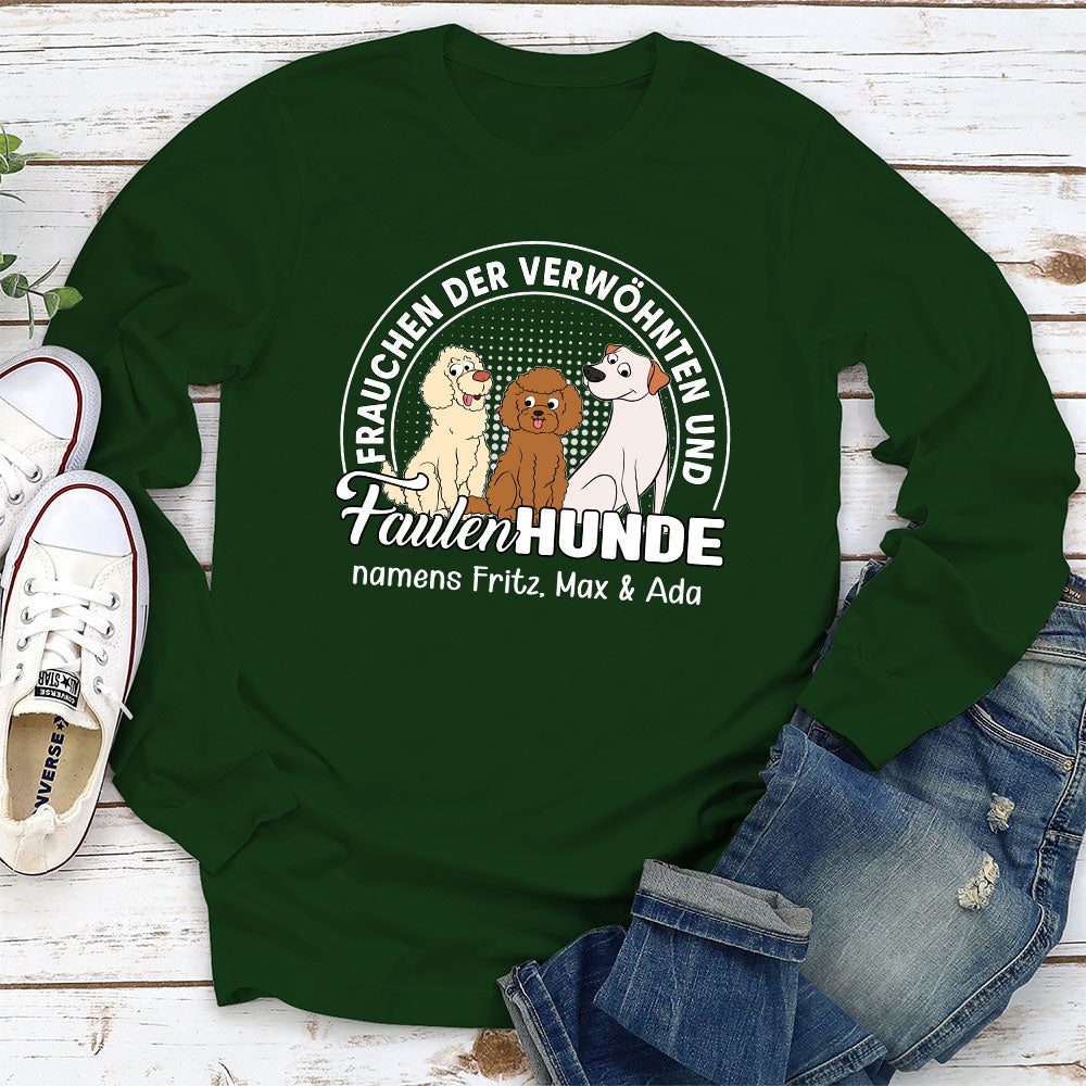 Faulen Hundes - Personalisiertes Langarm T-shirt