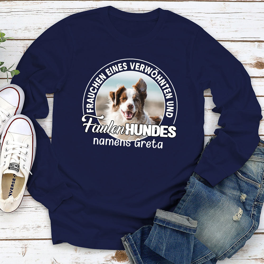 Faulen Hundes - Personalisiertes Langarm T-shirt