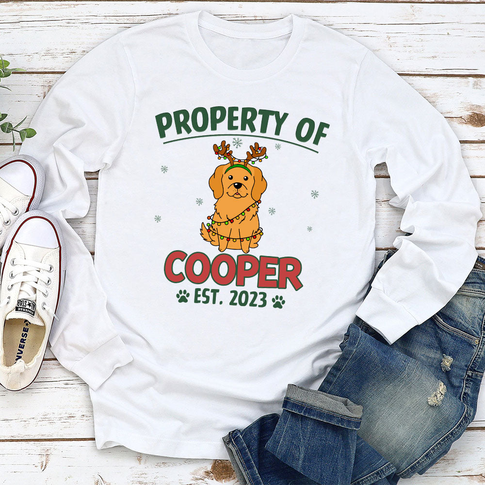 Property Of Simple Dog - Personalized Custom Long Sleeve T-shirt
