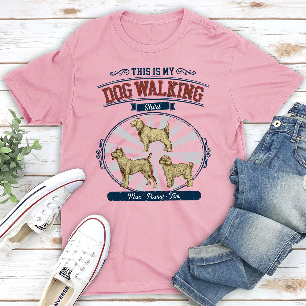 My Vintage Dog Walking - Personalized Custom Unisex T-shirt