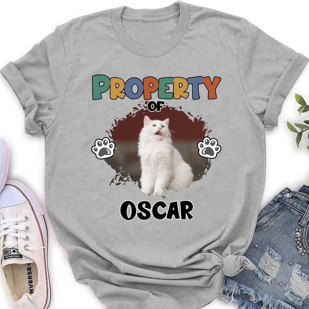Property Of My Cat - Personalized Custom Women's T-shirt