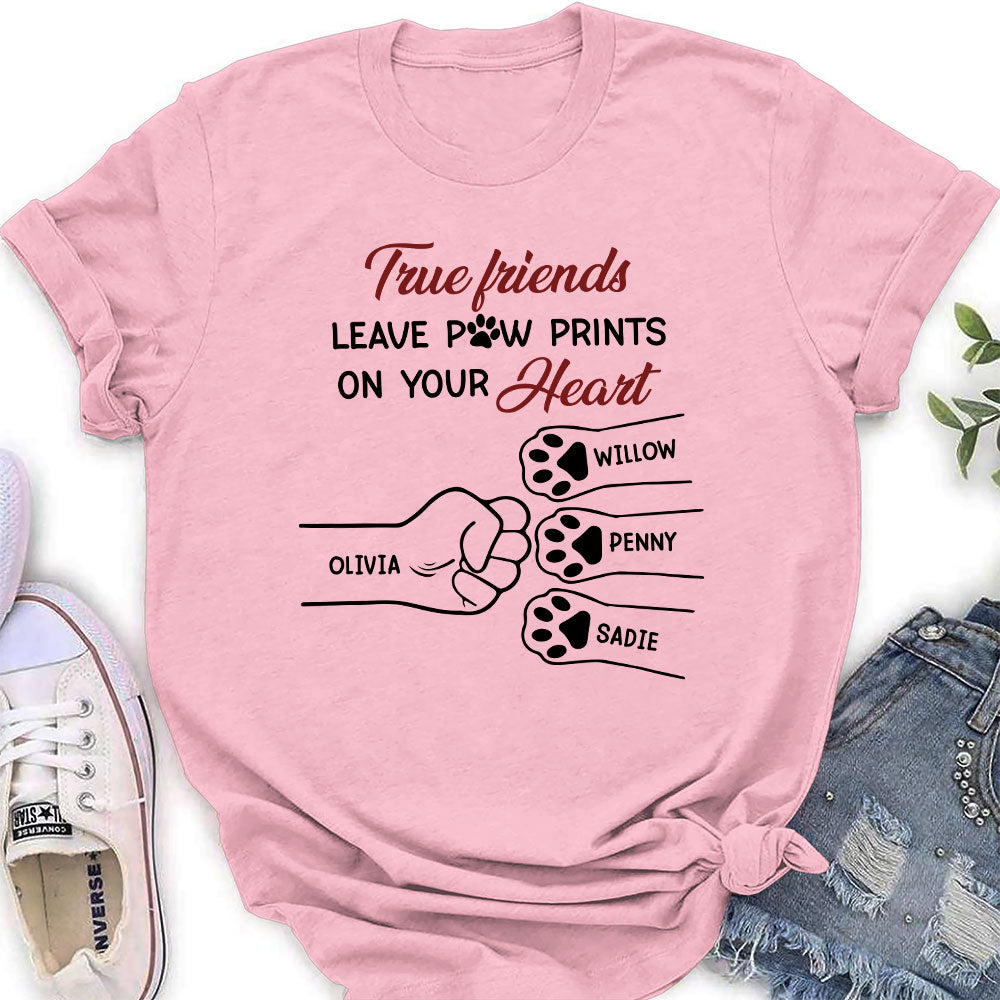 True Friend Leaves Paw Prints - Personalized Custom Women's T-shirt