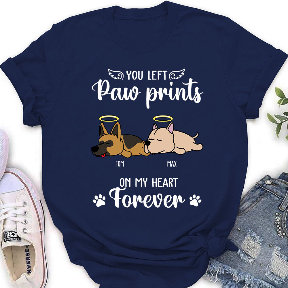 You Left Paw Prints - Personalized Custom Women's T-shirt