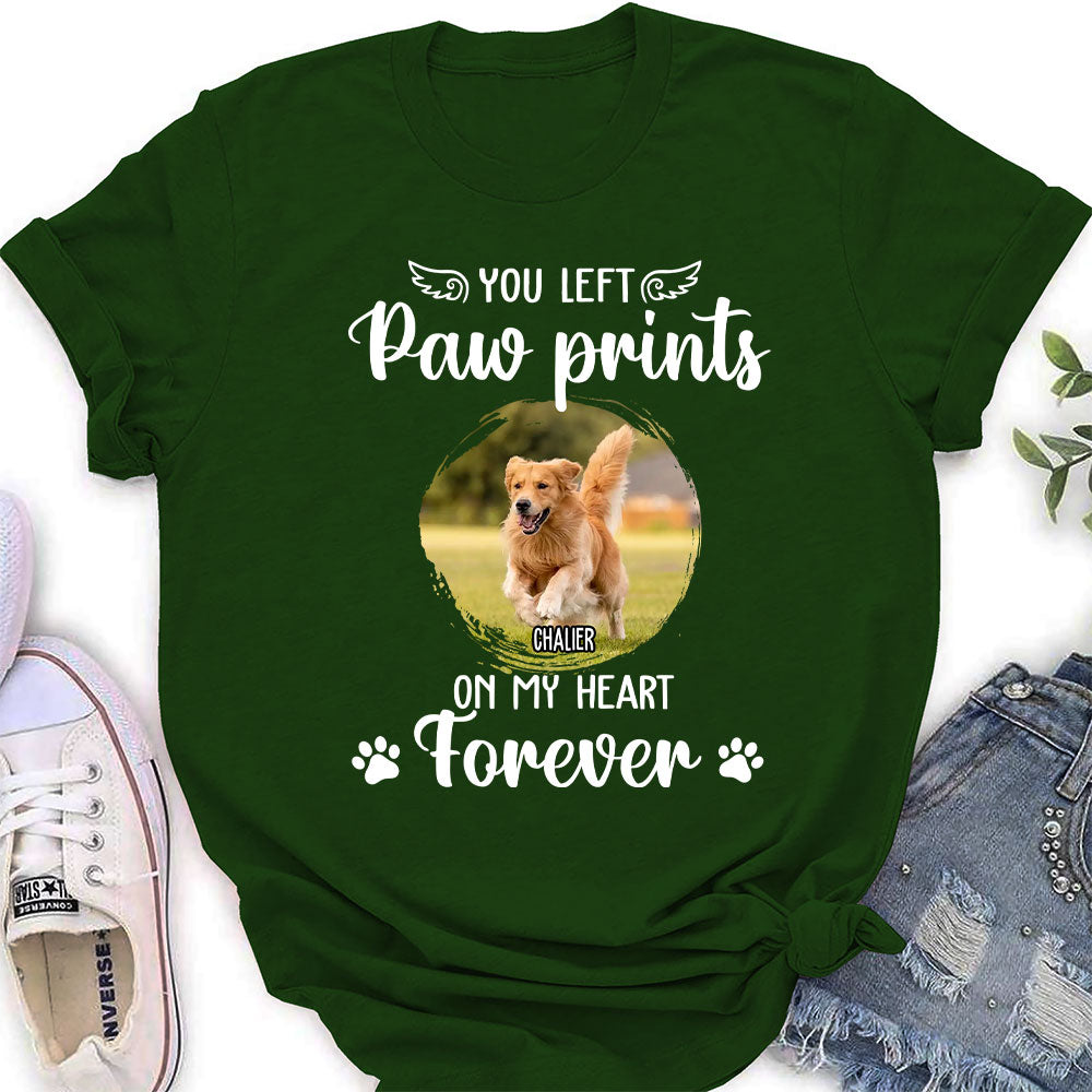 You Left Paw Prints - Personalized Custom Women's T-shirt